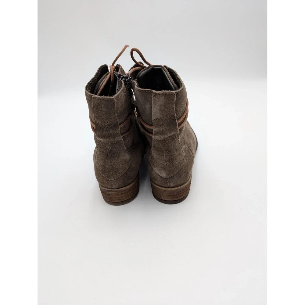 Josef Seibel Boots Womens Size 6.5 Brown Suede Lace Up‎ Ankle Combat Shoes